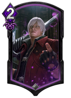 Overpower (DANTE 011) is an Action Card, it has rounded edges at the top and it only displays a number on the top left and no numbers on the bottom right.