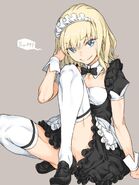 Leivinia in a maid outfit, drawn by Haimura Kiyotaka.