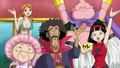 Setsuno, Nami, Mr. Satan, Mr. Buu, Videl