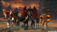 Team Prime (Optimus Prime, Bumblebee,Arcee, Bulkhead, Ratchet)