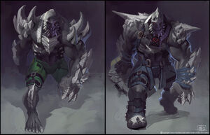 Injustice: Gods Among Us concept art of Doomsday.