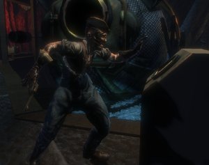 Atlas seen trying to operate the bathysphere controls.