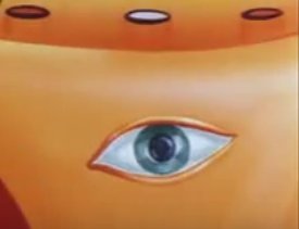 Eyes seen around the base of Black Ghost in the 1966 Cyborg 009 movie.