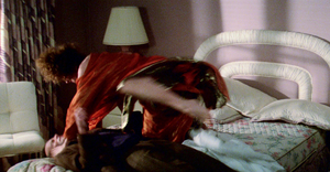 An aroused Zuul slams the unsuspecting Peter onto her bed and quickly pounces on him.