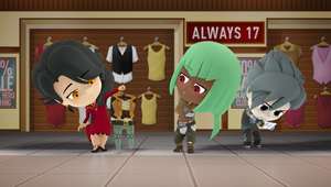 Emerald shopping with Cinder and Mercury.