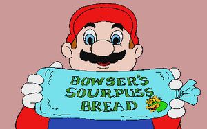 Bowser on a package of Bowser's Sourpuss Bread.