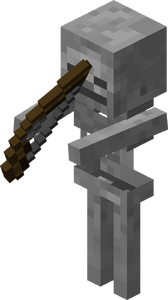 A Skeleton as it appears in the popular video game Minecraft.