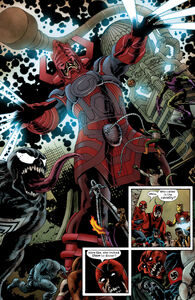 The zombified villains fighting Galactus.