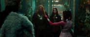 The Collector meets Lady Sif and Volstagg after Carina introduces them.