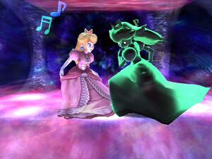 False Peach's Essence confronting the real Princess Peach.