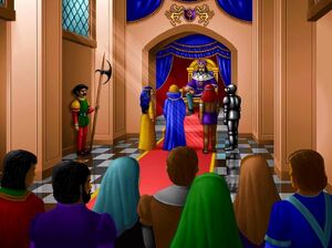 The coronation of Morglin Ironfist and Lord Alamar's final defeat.