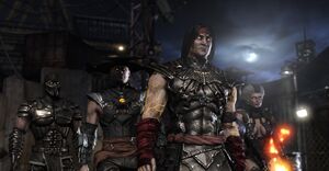 Liu Kang, Kung Lao, Smoke, Kitana, and Sindel.