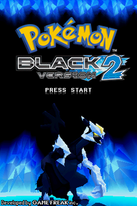 Black Kyurem on the Pokémon Black 2 title screen.