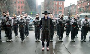 Jeremiah Valeska leading his army consisting of Jerome's cult followers.