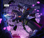 As seen in flashback in Births, Deaths and Interventions, Megatron composes a treatise while working as a miner.