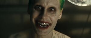 The Joker's evil grin