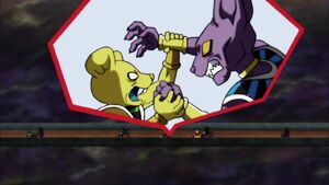 Quitela fighting Beerus.