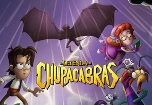 El Chupacabras flying in movie poster.