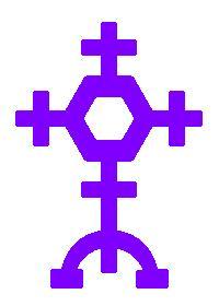 The Brethren cult's symbol, which is a combination of four crosses.