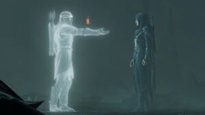 Celebrimbor offers Eltariel the ring so that they can defeat Sauron.