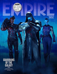 Korath with Ronan and Nebula on a Empire Magazine cover for Guardians of the Galaxy.