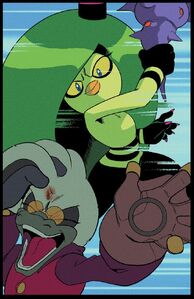 Zeena hitting Dr. Starline.