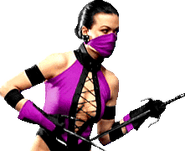 Mileena wielding her Sais in Ultimate Mortal Kombat 3.