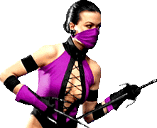 Mileena wielding her Sais in Ultimate Mortal Kombat 3.