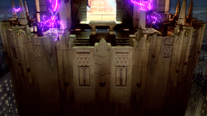 Zuul and Vinz become showered in supernatural lightning as the Temple doors swing completely open in front of them