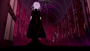 Salem entering the meeting chamber of her castle.