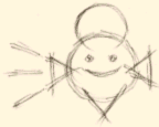 A sketch of 0² in the credits of Kirby 64, following its bad ending.