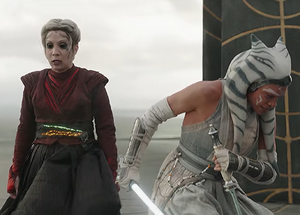 Morgan's death, being sliced in the torso by both Ahsoka Tano's and her own blade.