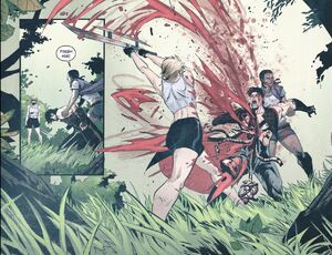 Cassie and Jacqui kill Mavado in the Mortal Kombat X comic book series.