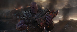 Thanos with the Nano Gauntlet.