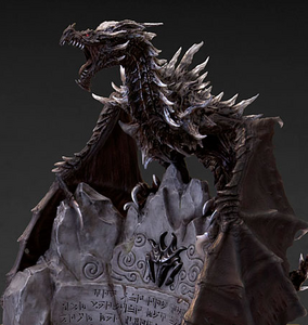 A statue of Alduin that comes with the special edition of The Elder Scrolls V: Skyrim.