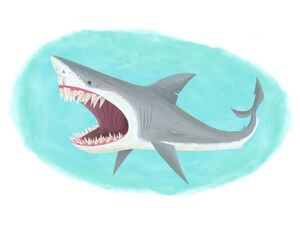 Concept art of the shark done by Pete Oswald.