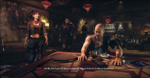 The Goh siblings confronting the Player and Hendricks.