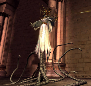 Gwyndolin using his Darkmoon Bow.