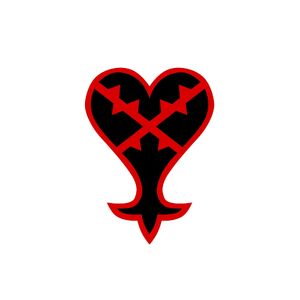 The iconic emblem of the Heartless.