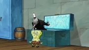 Nosferatu draining SpongeBob of his blood.