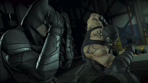 Bane attacking Batman.