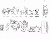 A size chart of the SatAM cast.