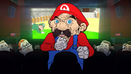 Side view of Mario eating a mushroom