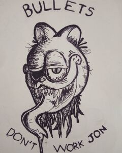 Garfield's evil grin.