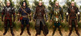 From left to right is the Wolven, Cat, Bear, Griffin, Manticore Armours