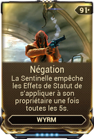 Négation La Sentinelle empêche les effets de Statut de s'appliquer à son propriétaire, une fois toutes les 5 secondes.