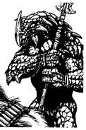 Amazonian Mokolé from War of the Amazon, art by Ron Spencer.