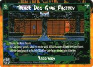 Rage card depicting Black Dog Game Factory.