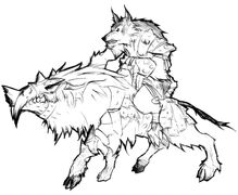 Concept art for a worgen racial mount.