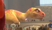 Tiny the T-Rex from Meet the Robinsons as a video game dinosaur in Game Central Station, heavily playing the role of Sauron in Primal Rage